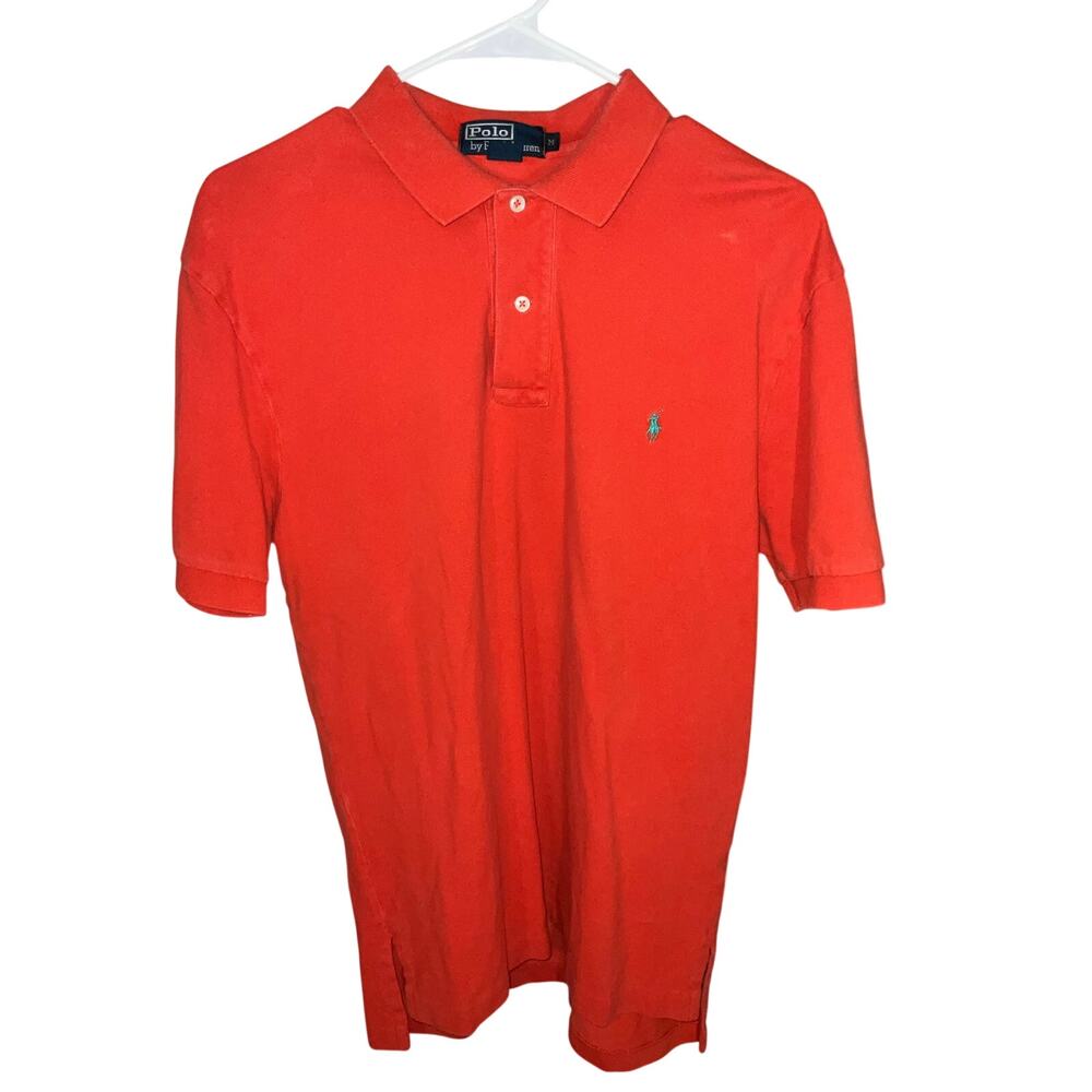 Polo Ralph Lauren Orange Turquoise Pony Short Sleeve Polo Shirt Size M